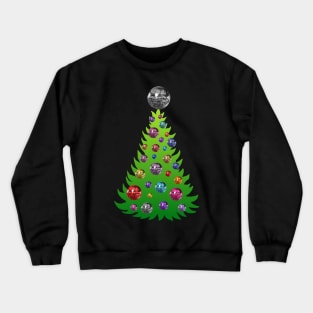 Colorful 1970s Disco Ornament Christmas Tree Crewneck Sweatshirt